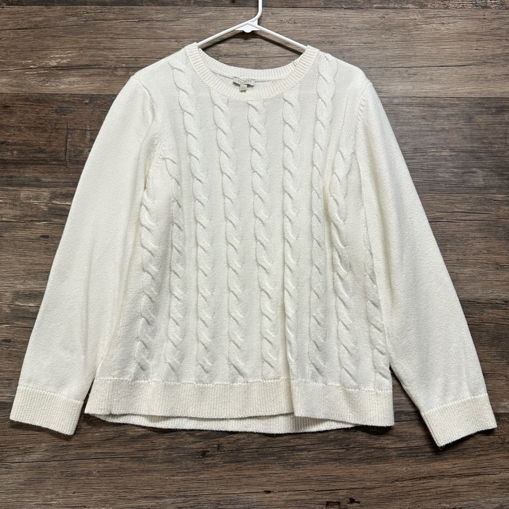 Talbots Cream Cable Knit Sweater